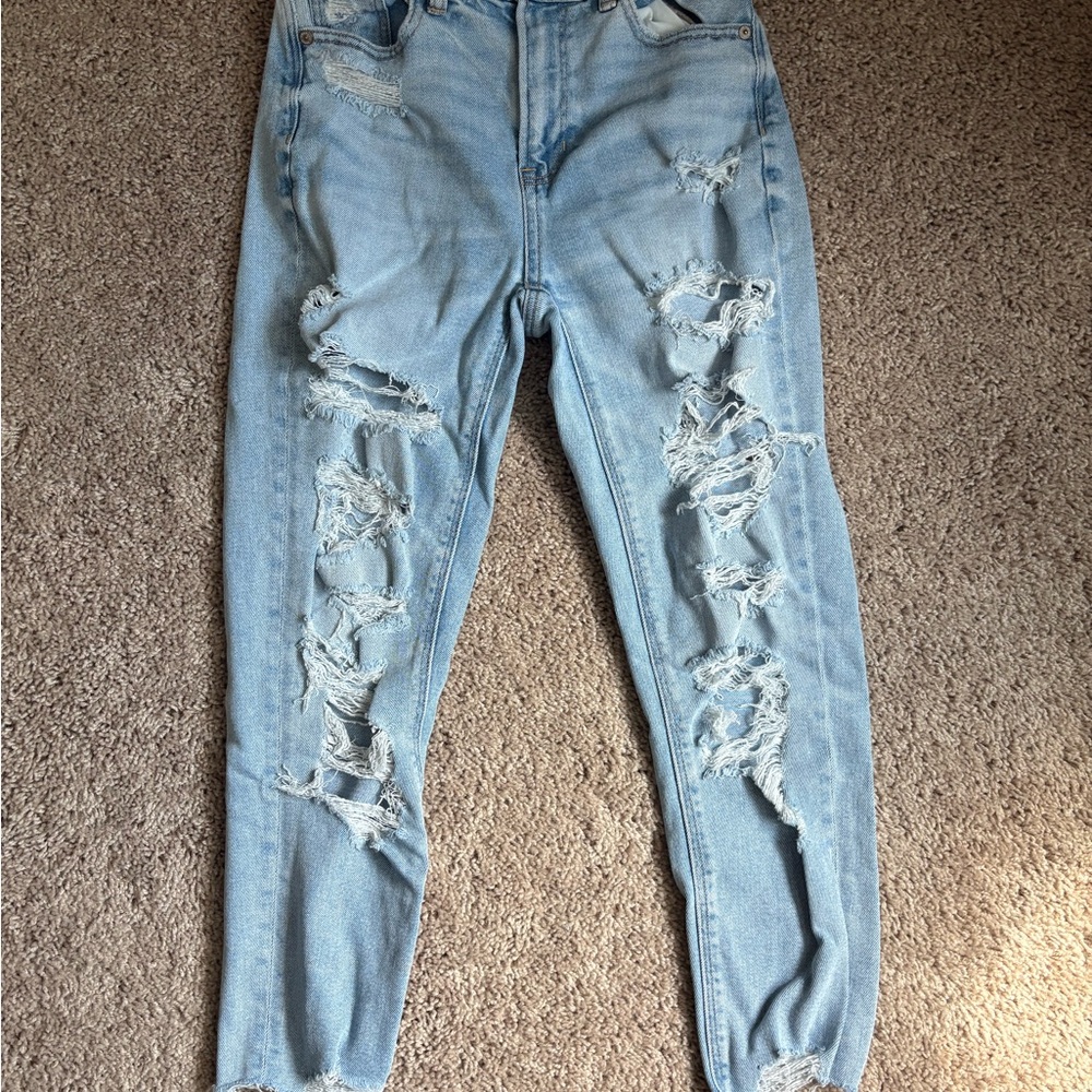 American Eagle Outfitters Light Blue Distressed Skinny Jeans